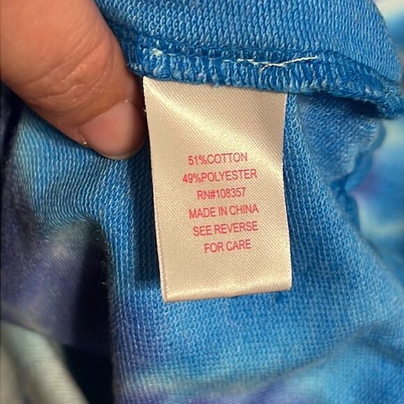 Girls Outfit Size L/M Blue Tie Dye Long Sleeve Shirt Shorts Set KIDBOX NEW - Picture 9 of 16